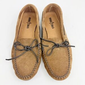 Minnetonka Brown Suede Leather Classic Moccasin Slipper Loafers